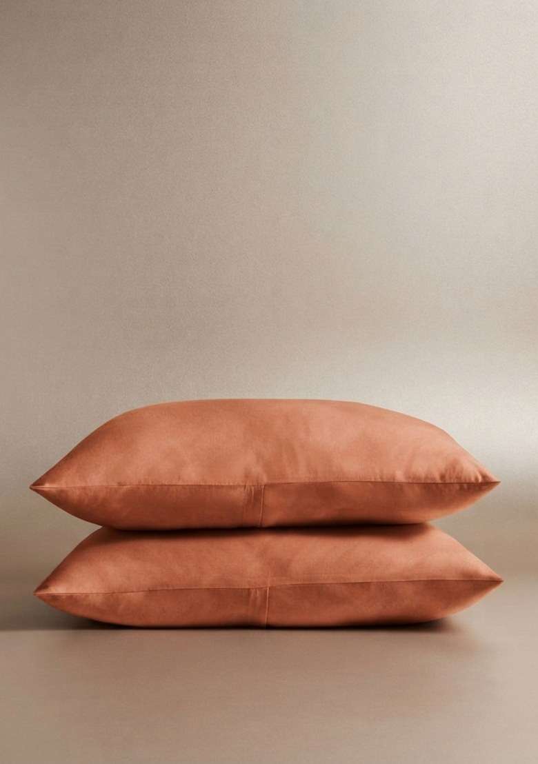Terracotta Organic Crisp Percale Sham Set - Indya