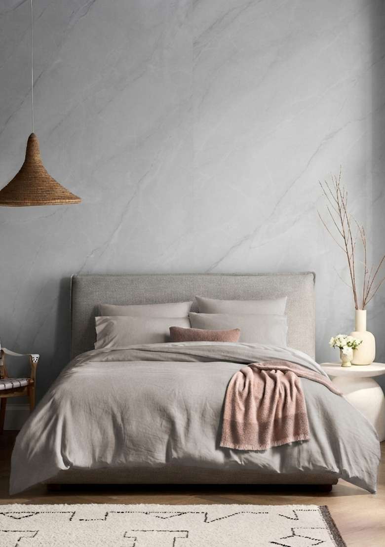 Light Grey Organic Crisp Percale Sham Set - Indya