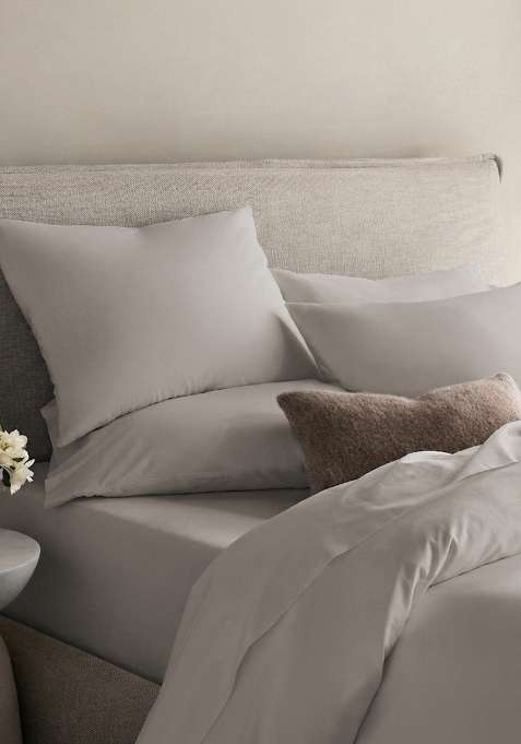 Pastel grey Organic Crisp Percale Sham Set