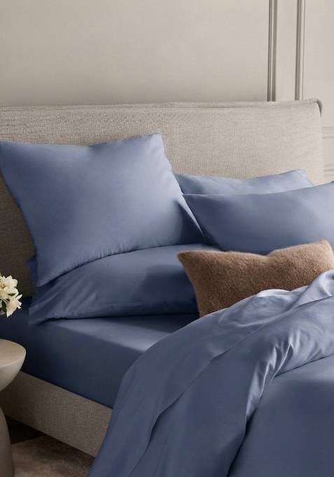Elephant Grey Organic Crisp Percale Sham Set