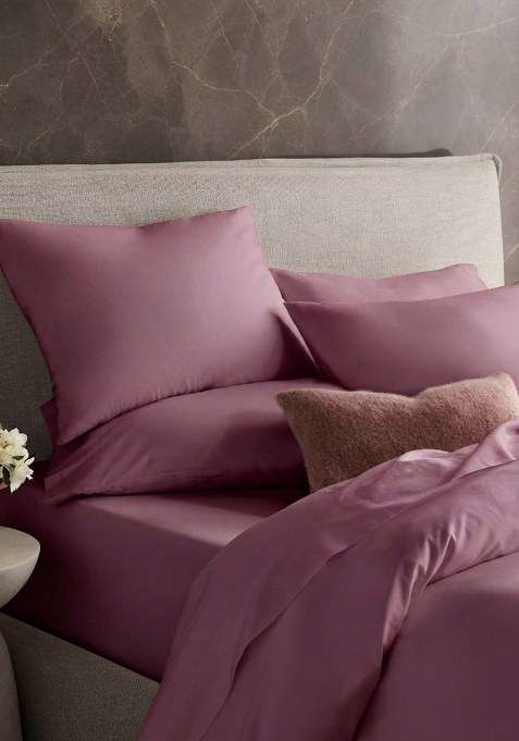 Mid Purple Organic Crisp Percale Sham Set