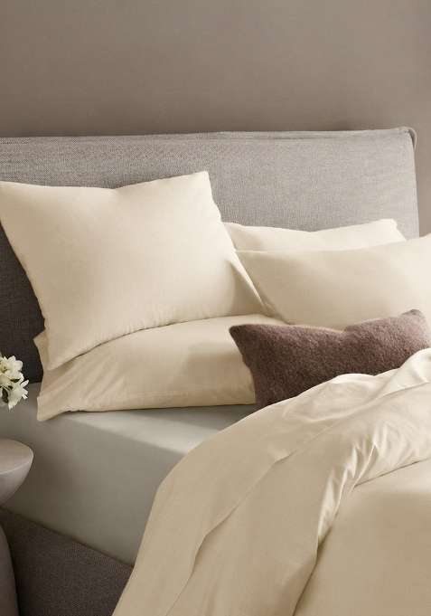 Powder White Organic Crisp Percale Sham Set