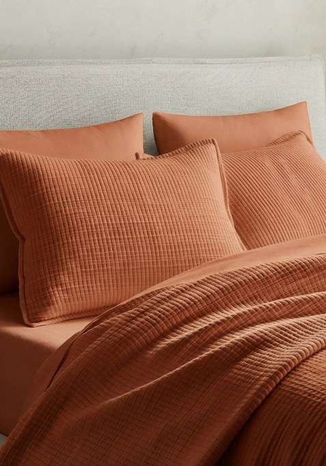 Bricks Organic Ribbed Cotton Shams