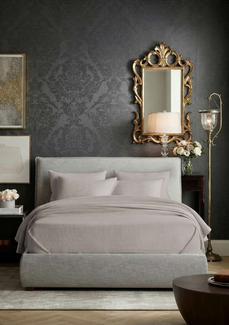 Light Grey Organic Ribbed Cotton Shams - Indya