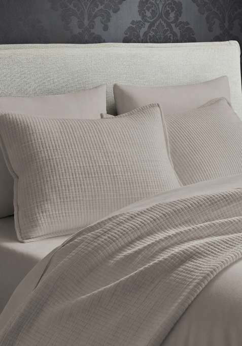 Pastel grey Organic Ribbed Cotton Shams
