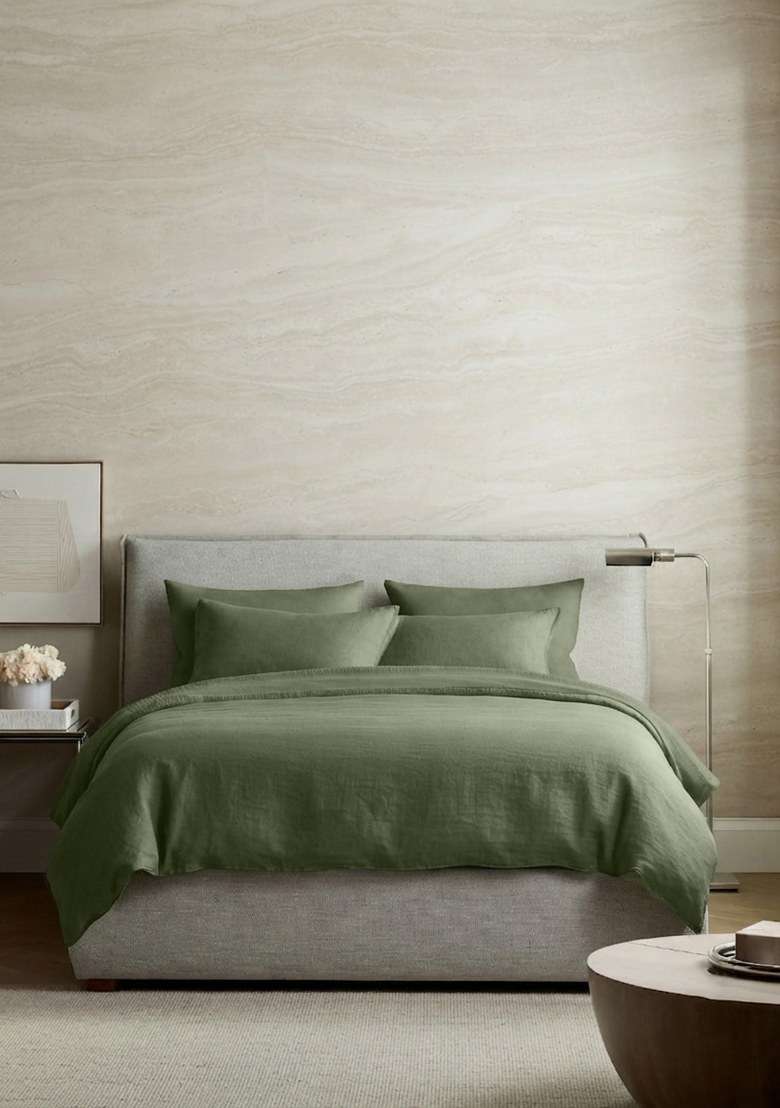 Olive Organic Ribbed Cotton Shams - Indya