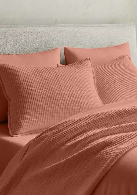 Arty Orange Organic Ribbed Cotton Shams
