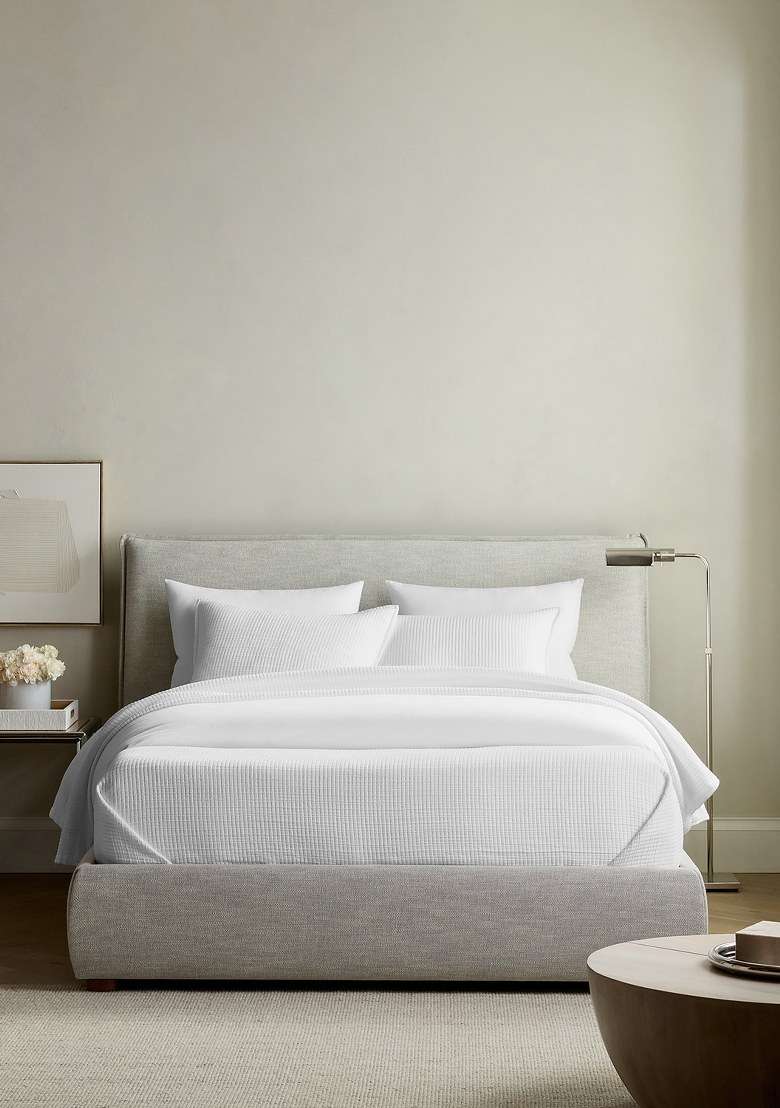 White Organic Ribbed Cotton Shams - Indya