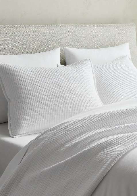 Star White Organic Ribbed Cotton Shams
