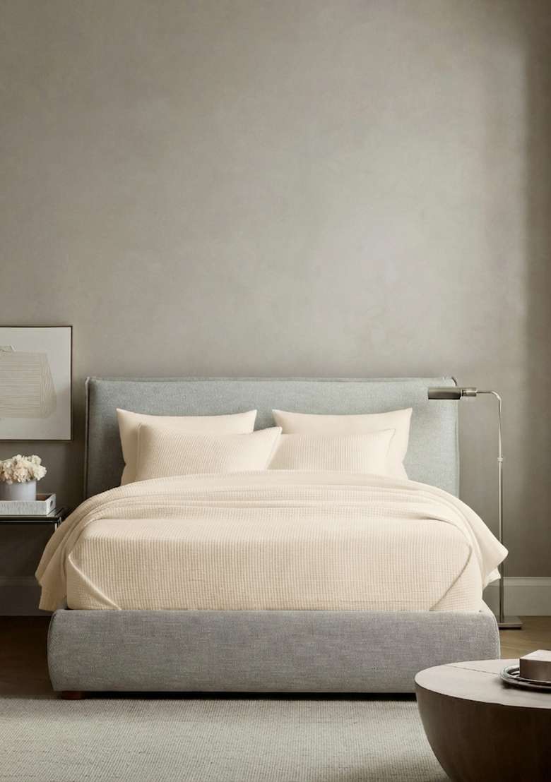 Ivory Organic Ribbed Cotton Coverlet Set - Indya