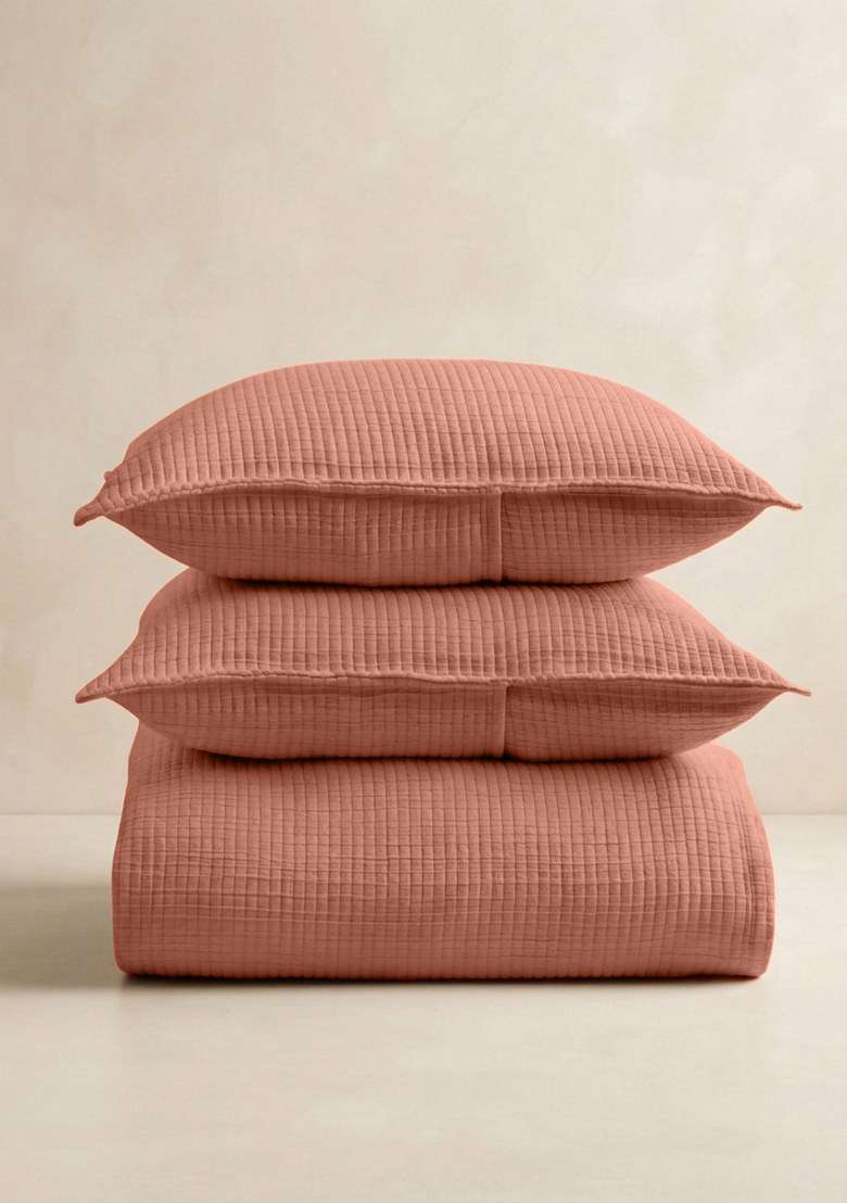 Sedona Organic Ribbed Cotton Coverlet Set - Indya