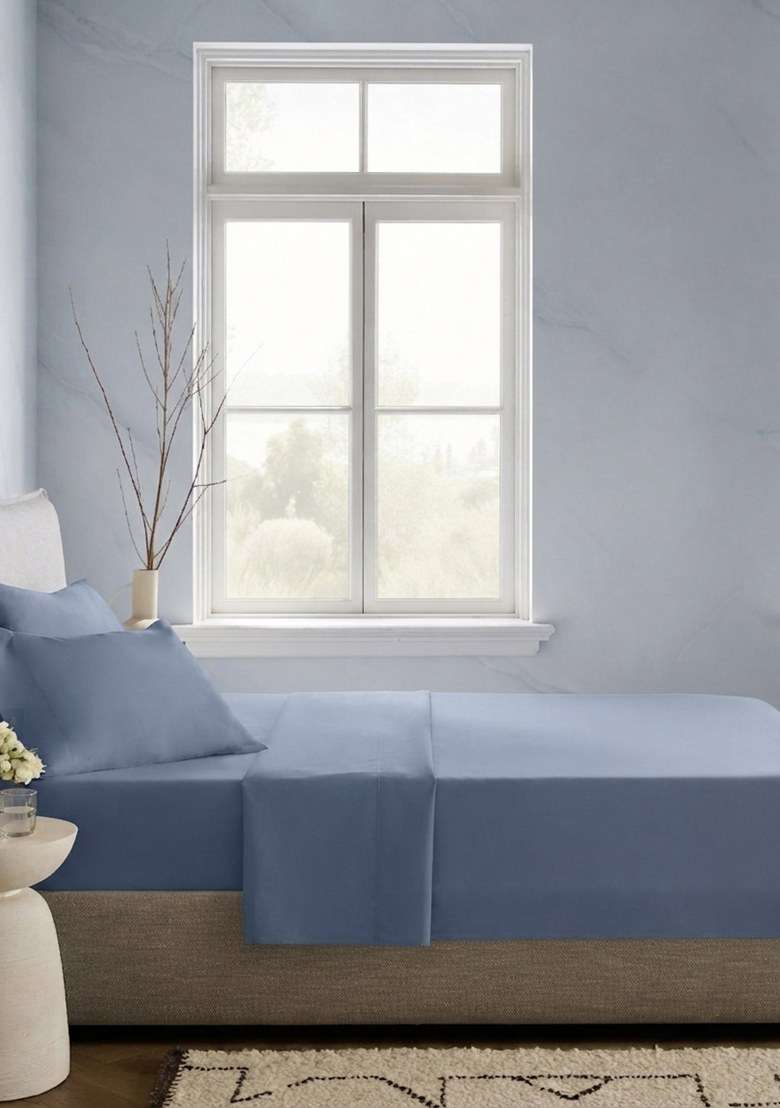 Mineral Organic Crisp Percale Fitted Sheet Set - Indya