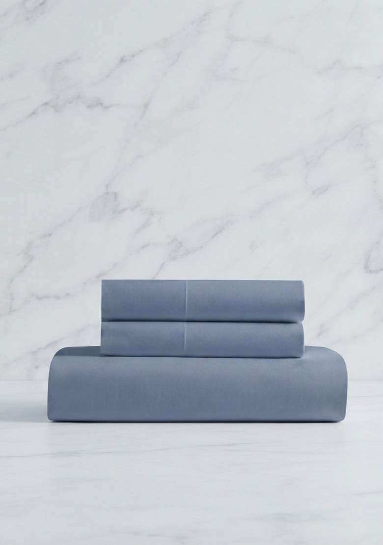 Mineral Organic Crisp Percale Fitted Sheet Set - Indya