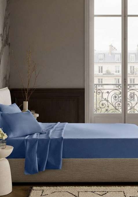 Elephant Grey Organic Crisp Percale Sheet Set