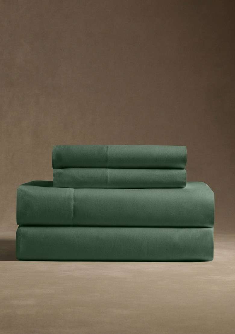 Pine Organic Crisp Percale Sheet Set - Indya