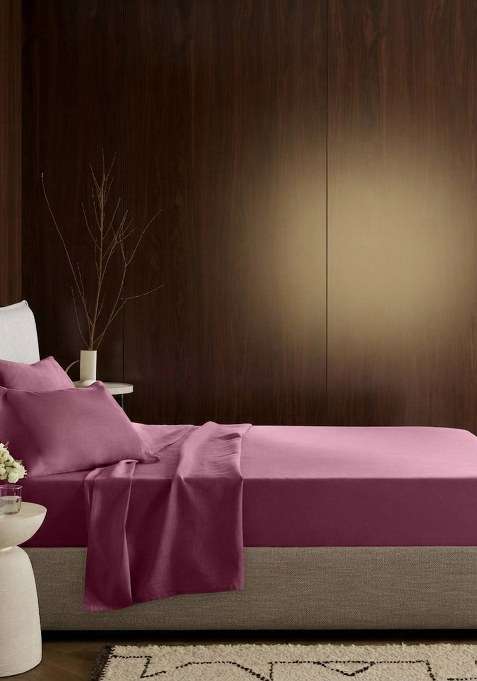 Mid Purple Organic Crisp Percale Sheet Set