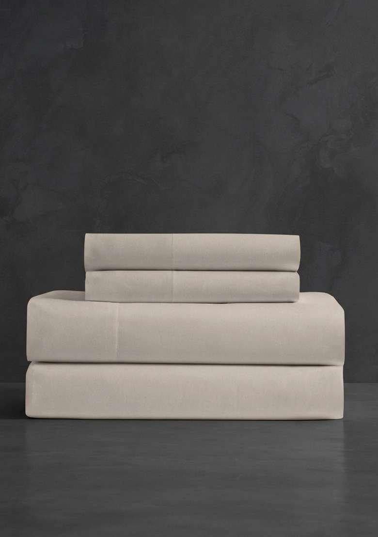 Sand Organic Crisp Percale Sheet Set - Indya