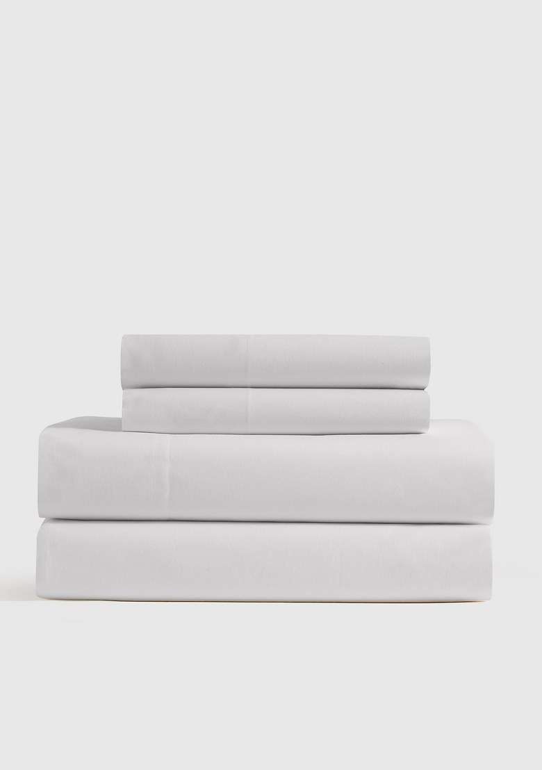 White Organic Crisp Percale Sheet Set - Indya