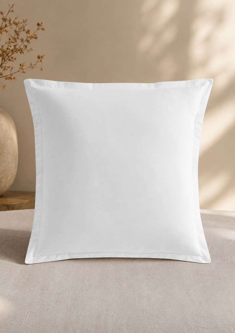 White Organic Crisp Percale Euro Sham - Indya