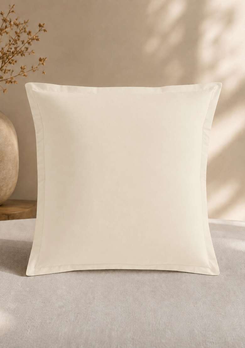 Ivory Organic Crisp Percale Euro Sham - Indya