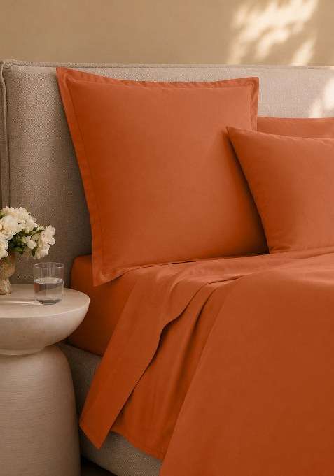 Bricks Organic Crisp Percale Euro Sham