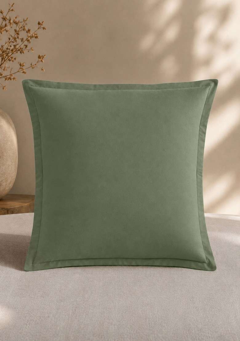Olive Organic Crisp Percale Euro Sham - Indya