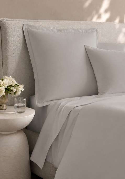 Pastel grey Organic Crisp Percale Euro Sham