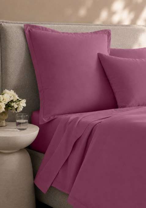 Mid Purple Organic Crisp Percale Euro Sham