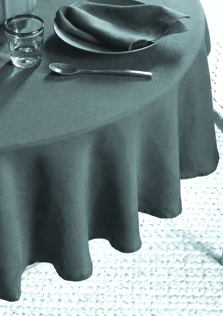 Aqua European Linen table cover - Indya