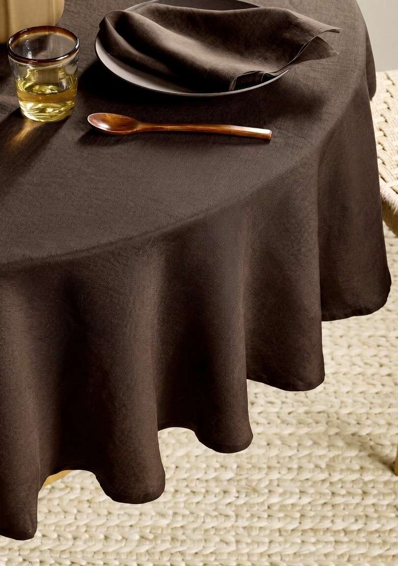 Coffee European Linen table cover - Indya