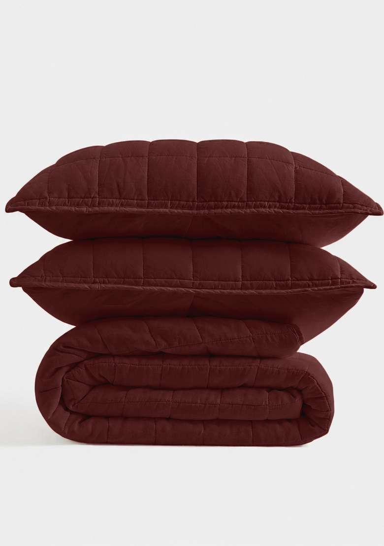 Berry European Linen Box Quilt Set - Indya