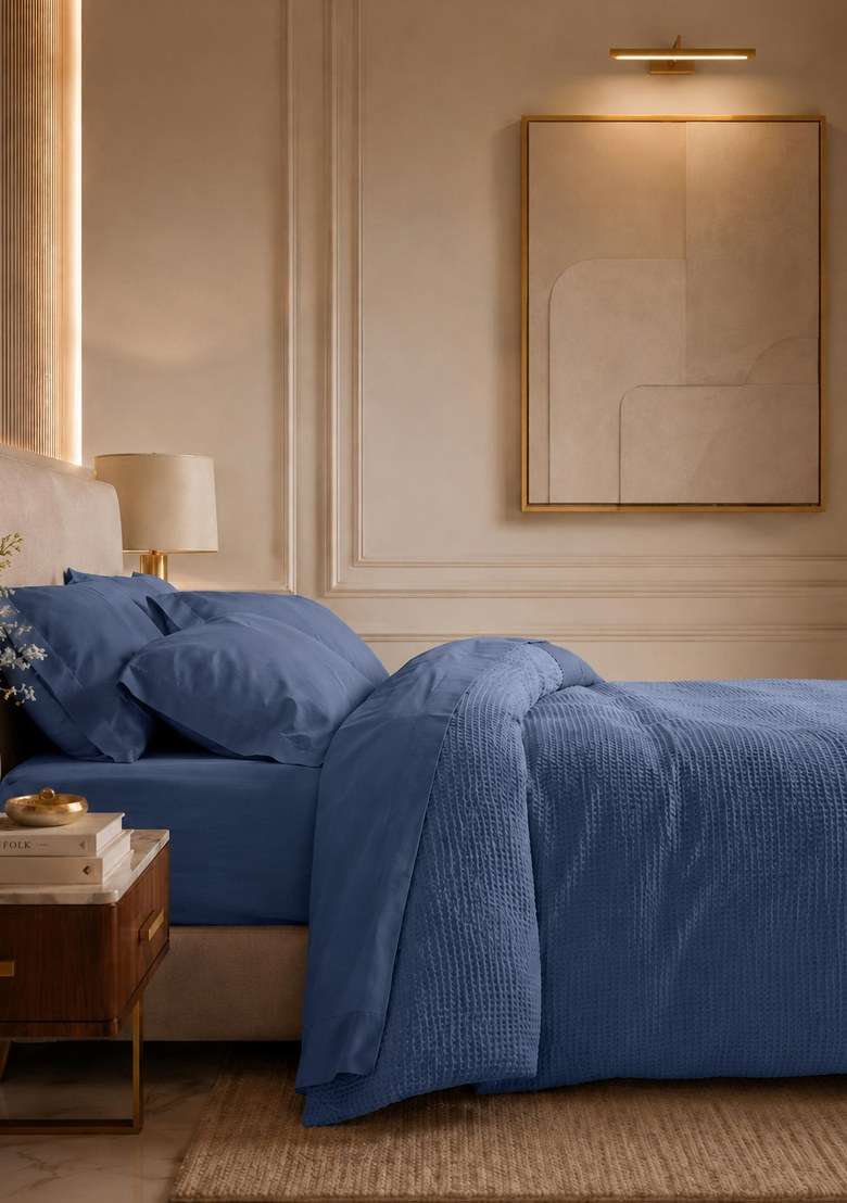 Mineral Organic Luxe Honeycomb Duvet Cover - Indya