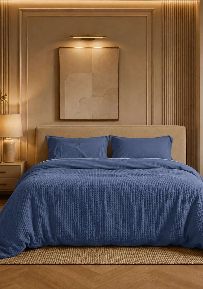 Mineral Organic Luxe Honeycomb Duvet Cover - Indya