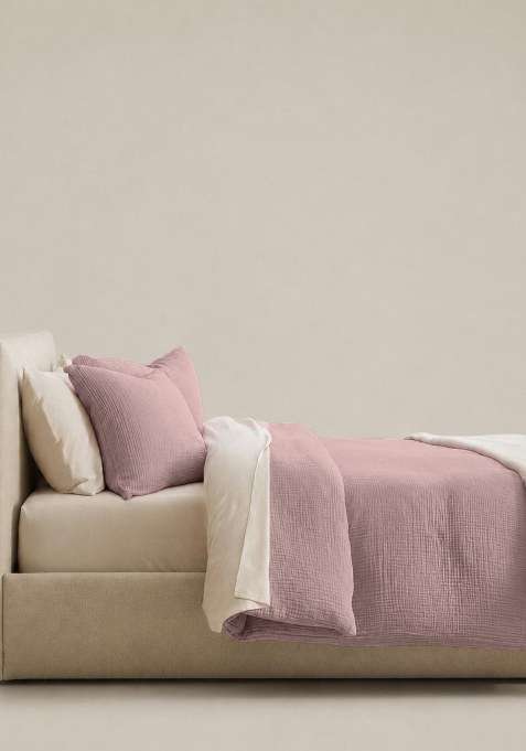 Lt Purple Organic Cotton Gauze Duvet Cover