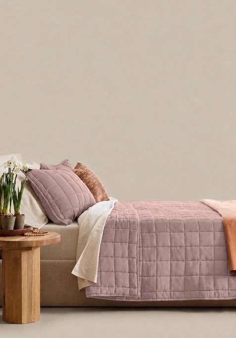 Lt Purple Organic Cotton Gauze Box Quilt