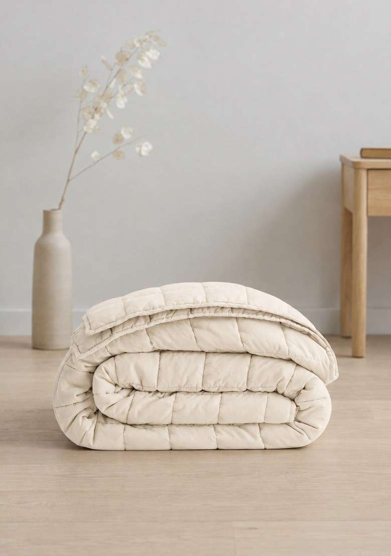 Undyed European Linen Box Quilt - Indya