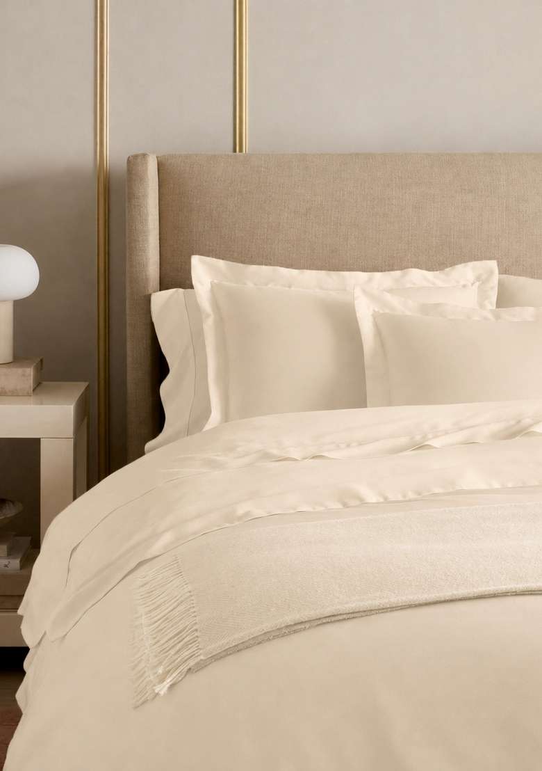 Linen Signature Giza Cotton Sateen Duvet Cover Set - Indya