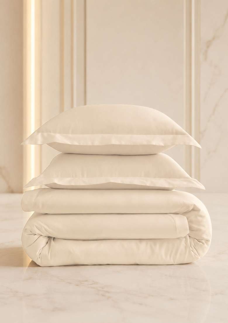 Linen Signature Giza Cotton Sateen Duvet Cover Set - Indya
