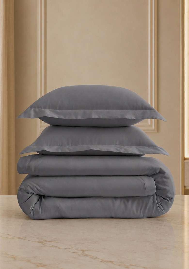 Midnight Signature Giza Cotton Sateen Duvet Cover Set - Indya