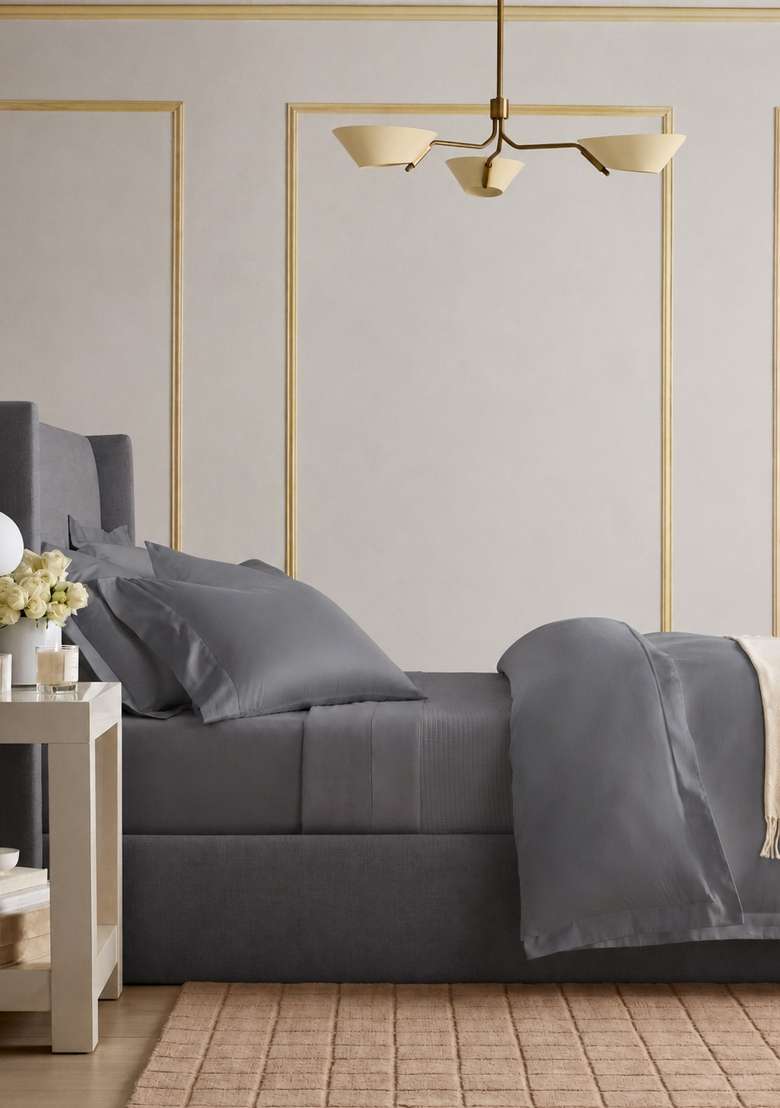 Midnight Signature Giza Cotton Sateen Duvet Cover Set - Indya