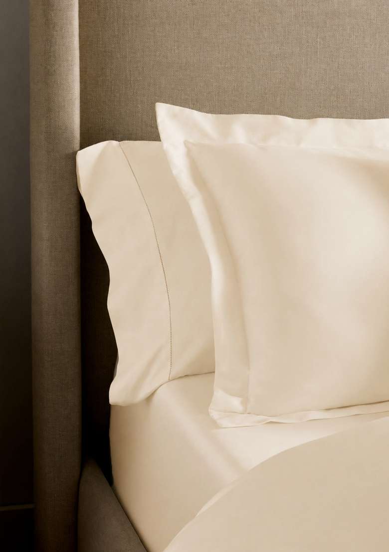 Ivory Signature Giza Cotton Sateen Sham Set - Indya