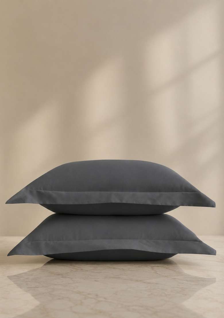 Midnight Signature Giza Cotton Sateen Sham Set - Indya