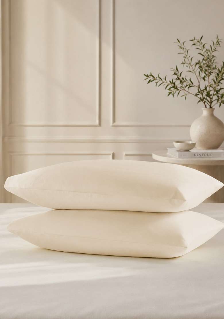 Ivory Organic Crisp Percale Pillowcase Set - Indya