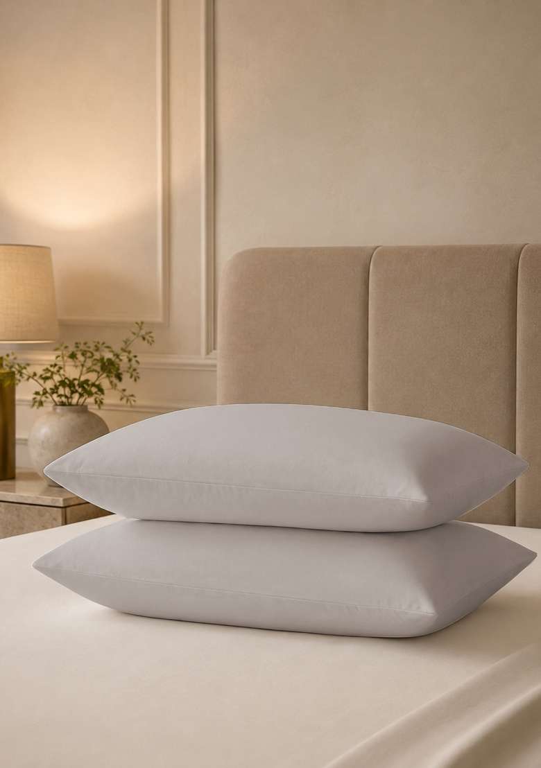 Light Grey Organic Crisp Percale Pillowcase Set - Indya