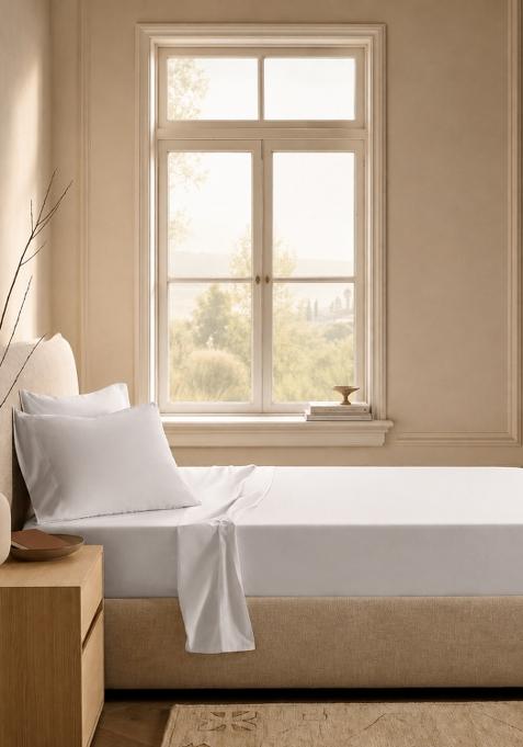 Light Grey Organic Crisp Percale Pillowcase Set