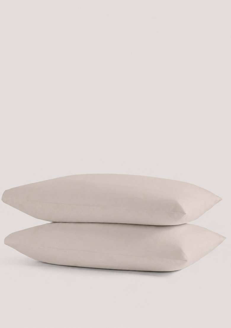 Sand Organic Crisp Percale Pillowcase Set - Indya