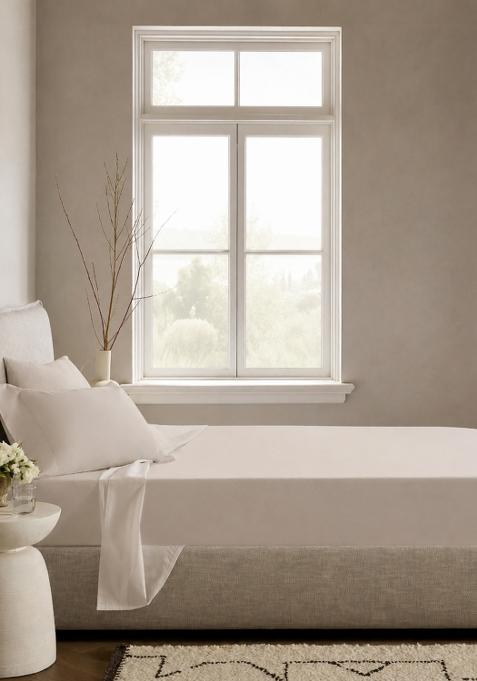 Sand Organic Crisp Percale Pillowcase Set
