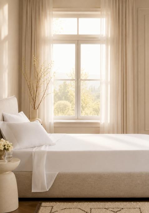 White Organic Crisp Percale Pillowcase Set