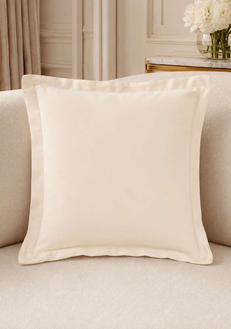 Ivory Signature Giza Cotton Sateen Euro Sham - Indya