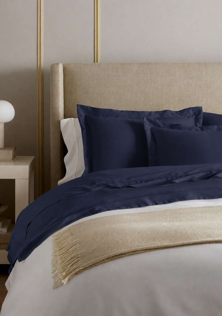 Navy Signature Giza Cotton Sateen Euro Sham - Indya